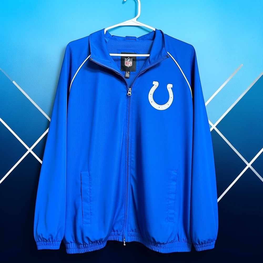 Indianapolis Colts Jacket Men’s Large G-III NFL Full Zip Track Windbreaker